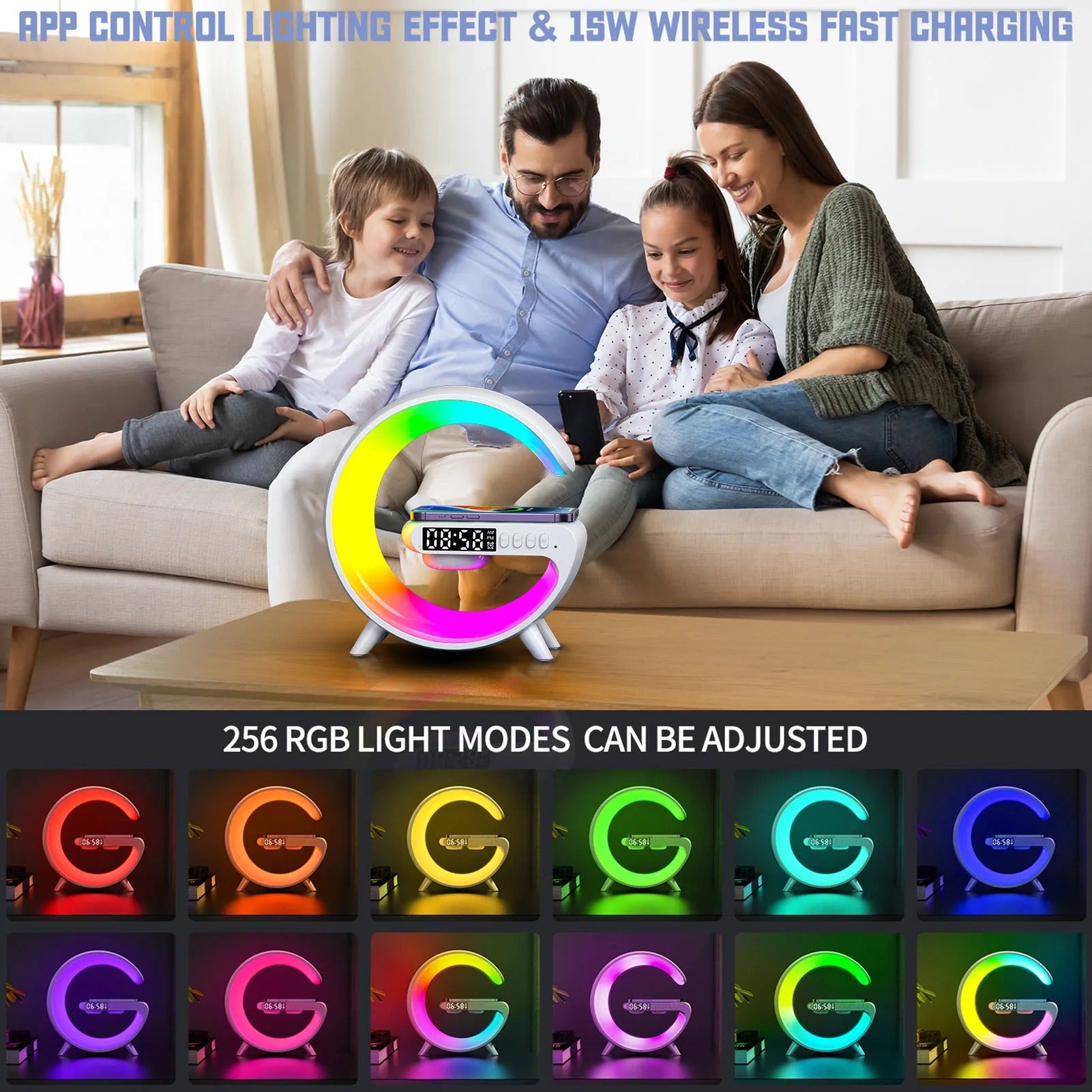 Lampada Bluetooth RGB - Sveglia e Ricarica Rapida Wireless