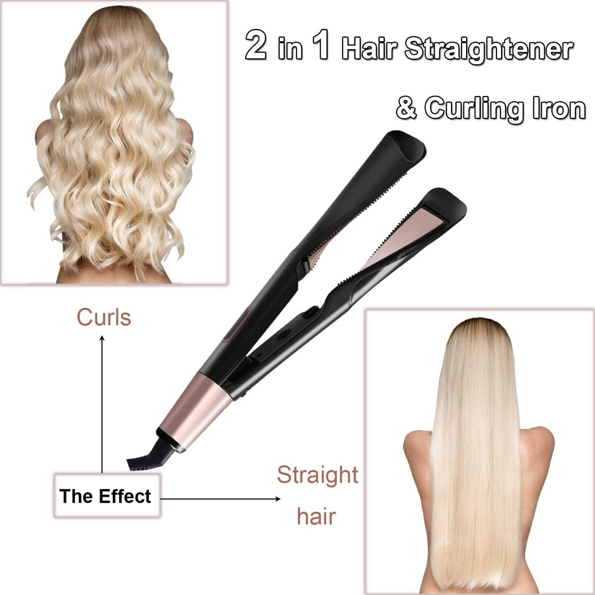 Piastra Capelli Curl & Straight Design 2in1