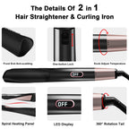 Piastra Capelli Curl & Straight Design 2in1