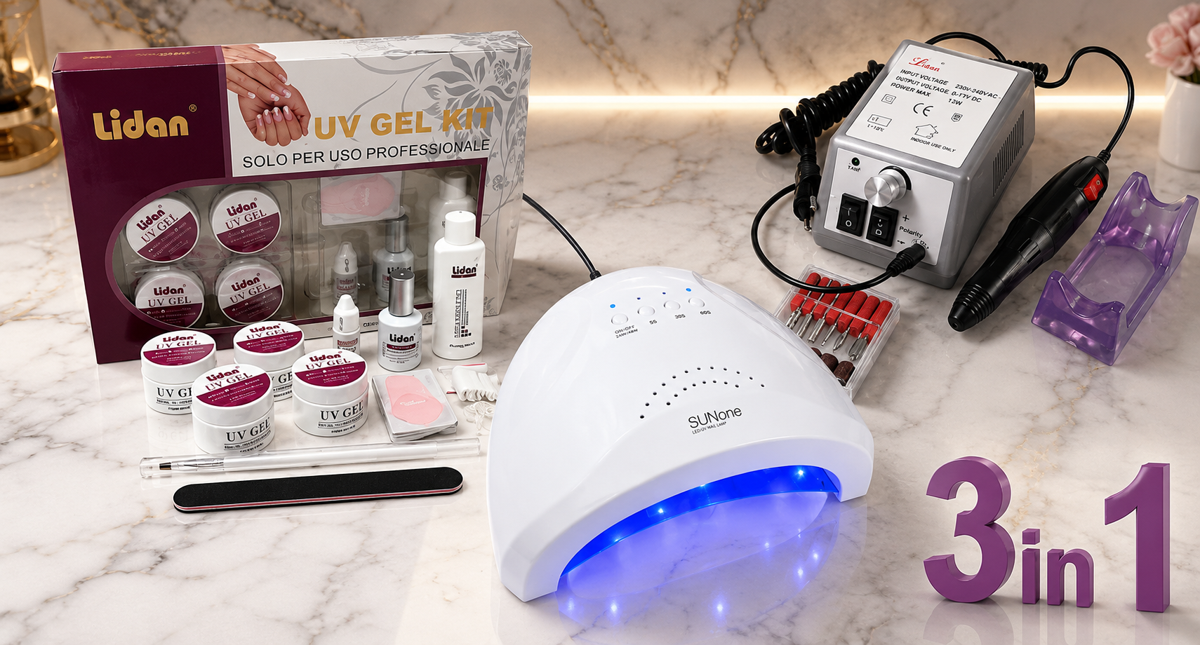 KIT Ricostruzione unghie GEL Manicure e Pedicure