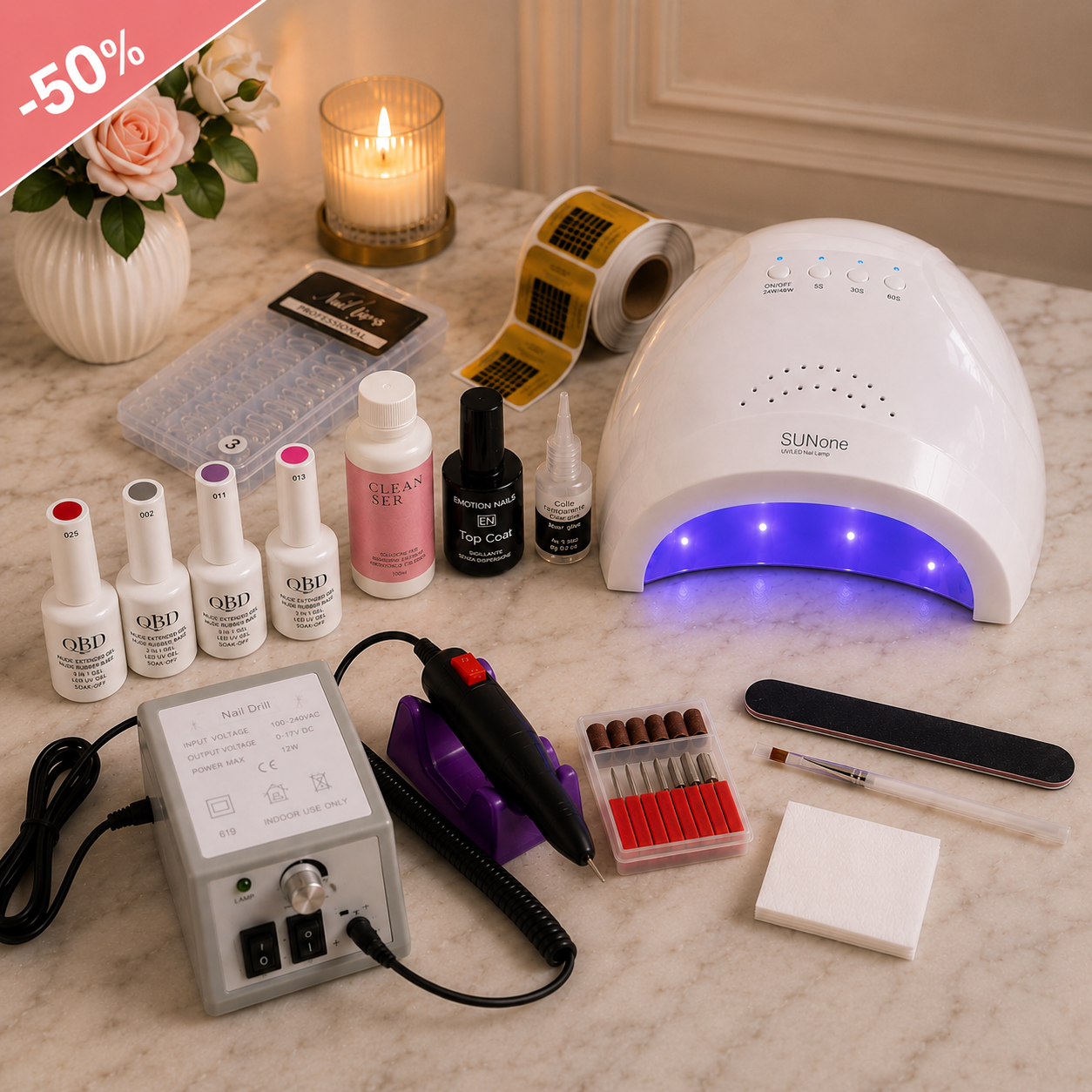 Set completo Ricostruzione unghie GEL Manicure e Pedicure