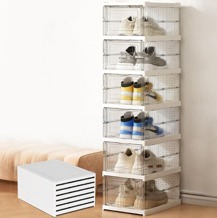 Scarpiera Pieghevole Richiudibile 6 Contenitori Salvaspazio