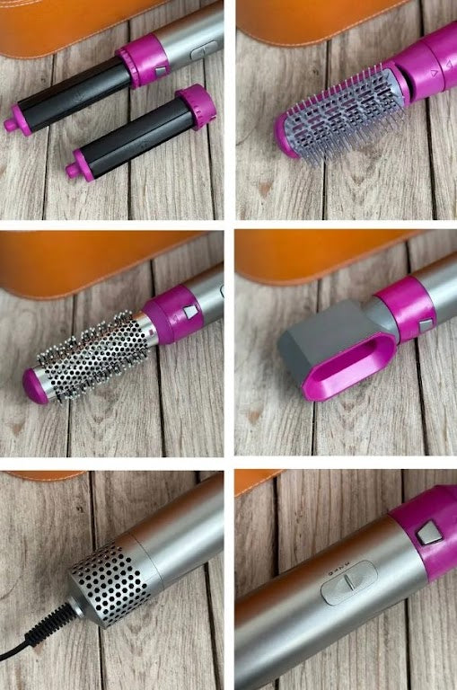 Spazzola Asciugacapelli 5 In 1 Con Accessori + Cofanetto
